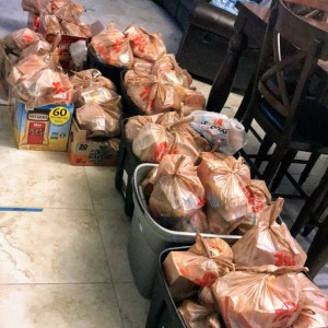 Food bags our PTO and teachers made for our students during the walkout.