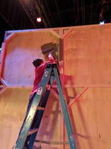 Wyatt paints the set