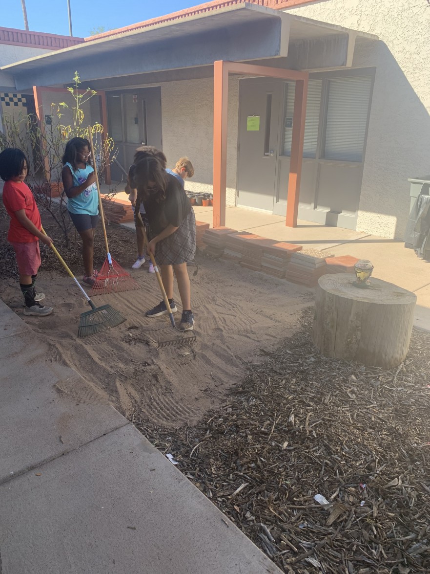 raking sand